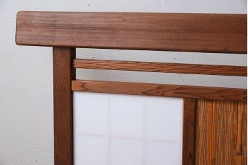 高級杉材製!和製アンティークの障子入り衝立(パーテーション)