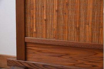高級杉材製!和製アンティークの障子入り衝立(パーテーション)