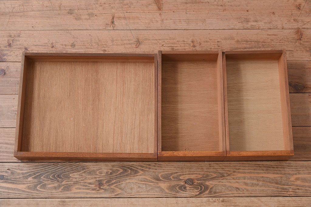 レトロ家具　タモ材製!レトロな和製アンティークの片袖机(デスク)