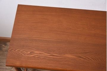 レトロ家具　タモ材製!レトロな和製アンティークの片袖机(デスク)