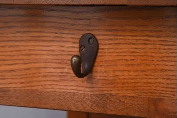 レトロ家具　タモ材製!レトロな和製アンティークの片袖机(デスク)