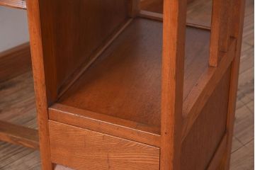 レトロ家具　タモ材製!レトロな和製アンティークの片袖机(デスク)