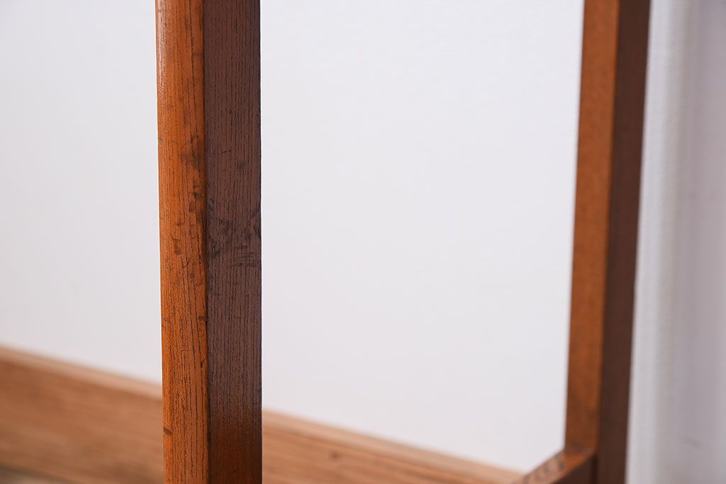 レトロ家具　タモ材製!レトロな和製アンティークの片袖机(デスク)