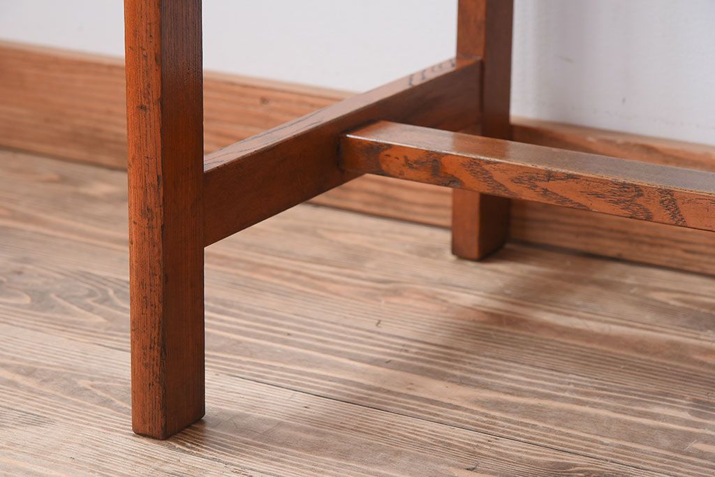 レトロ家具　タモ材製!レトロな和製アンティークの片袖机(デスク)