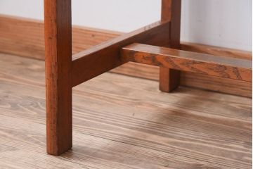 レトロ家具　タモ材製!レトロな和製アンティークの片袖机(デスク)