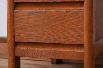 レトロ家具　タモ材製!レトロな和製アンティークの片袖机(デスク)