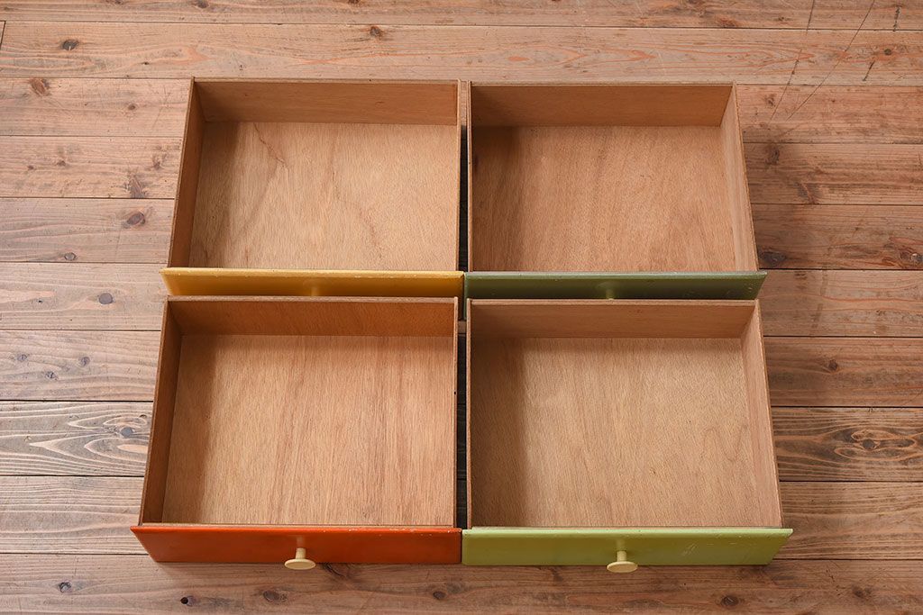 レトロ家具　昭和レトロ!カラフルなアンティークチェスト(引き出し)