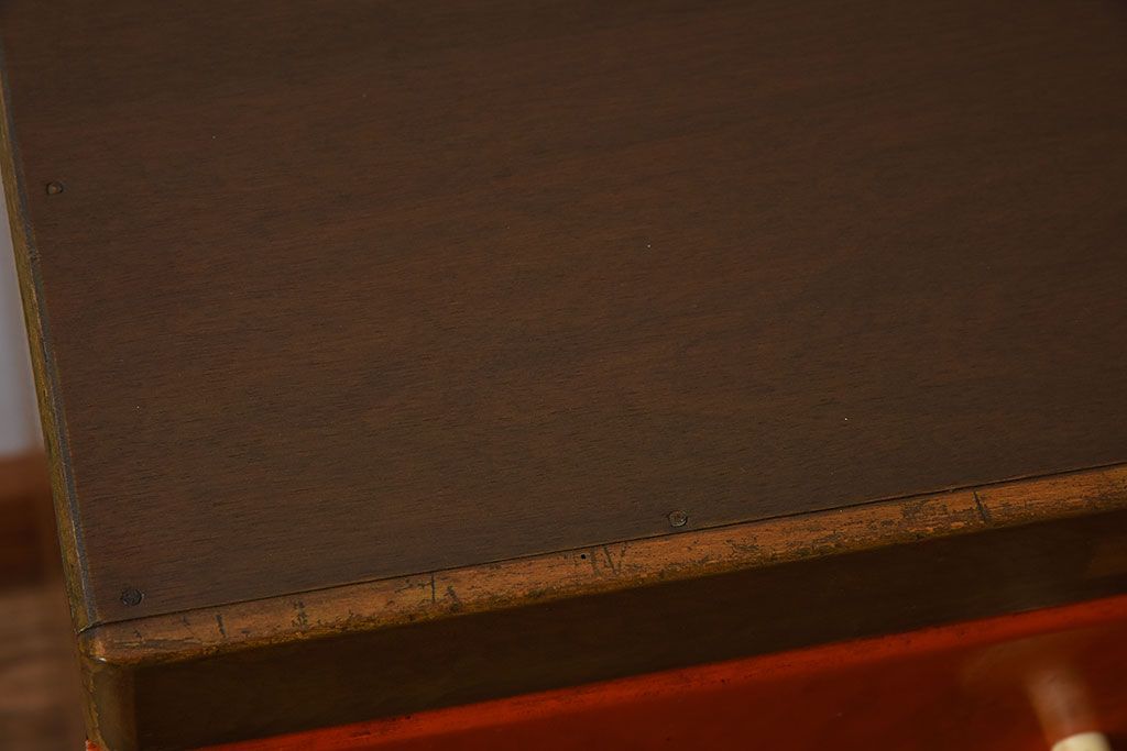 レトロ家具　昭和レトロ!カラフルなアンティークチェスト(引き出し)