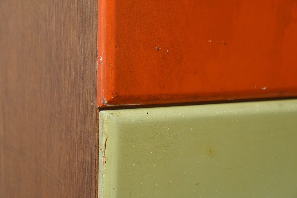 レトロ家具　昭和レトロ!カラフルなアンティークチェスト(引き出し)