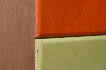 レトロ家具　昭和レトロ!カラフルなアンティークチェスト(引き出し)