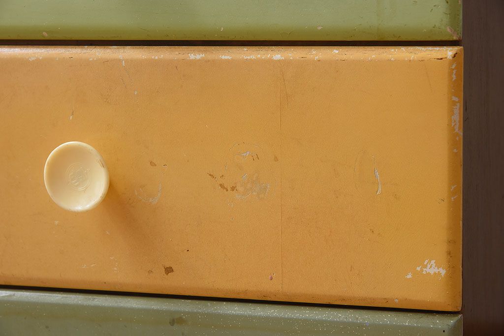 レトロ家具　昭和レトロ!カラフルなアンティークチェスト(引き出し)