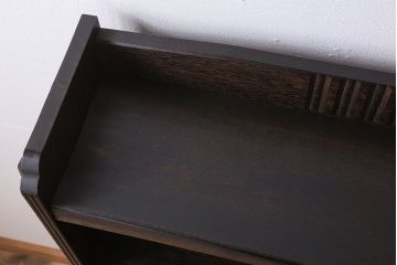 レトロ家具　ラワン材製　古い木のレトロな楔(くさび)式本棚(ディスプレイラック)