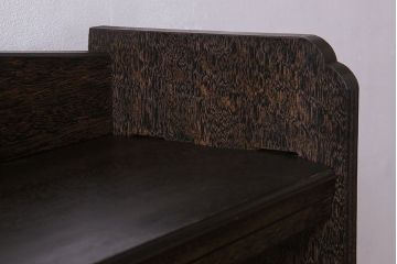 レトロ家具　ラワン材製　古い木のレトロな楔(くさび)式本棚(ディスプレイラック)