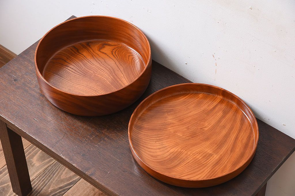 アンティーク雑貨　総欅材!上品なアンティーク茶櫃(小物入れ)