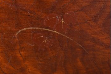 アンティーク雑貨　和製アンティーク　欅材!漆塗りが美しい古い木製丸盆(3)