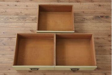 レトロ家具　ナラ材製!レトロなペイントチェスト