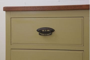 レトロ家具　ナラ材製!レトロなペイントチェスト