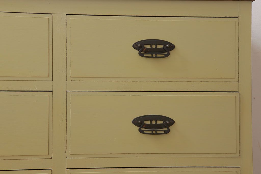 レトロ家具　ナラ材製!レトロなペイントチェスト