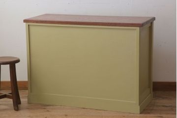 レトロ家具　ナラ材製!レトロなペイントチェスト