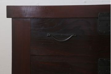 アンティーク家具　六尺　古民具・骨董　漆が美しい明治期の収納箪笥サイドボード(水屋箪笥)