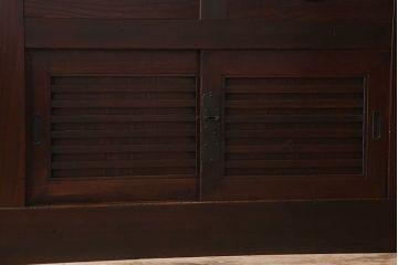 アンティーク家具　六尺　古民具・骨董　漆が美しい明治期の収納箪笥サイドボード(水屋箪笥)