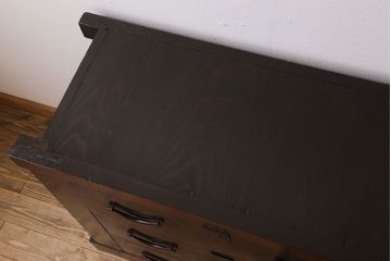 アンティーク家具　六尺　古民具・骨董　漆が美しい明治期の収納箪笥サイドボード(水屋箪笥)