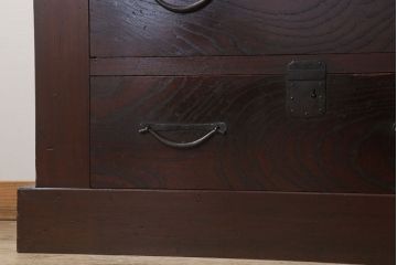アンティーク家具　六尺　古民具・骨董　漆が美しい明治期の収納箪笥サイドボード(水屋箪笥)