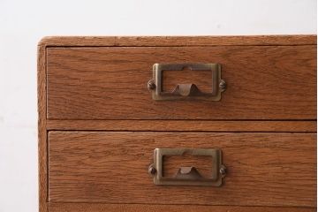 レトロ家具　ナラ材製!レトロかわいいアンティーク小引き出し(1)