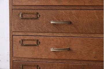 レトロ家具　ナラ材製!レトロかわいいアンティーク小引き出し(2)