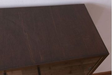 アンティーク家具　樺材製　モールガラス入りアンティーク本箱