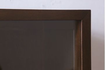 アンティーク家具　樺材製　モールガラス入りアンティーク本箱