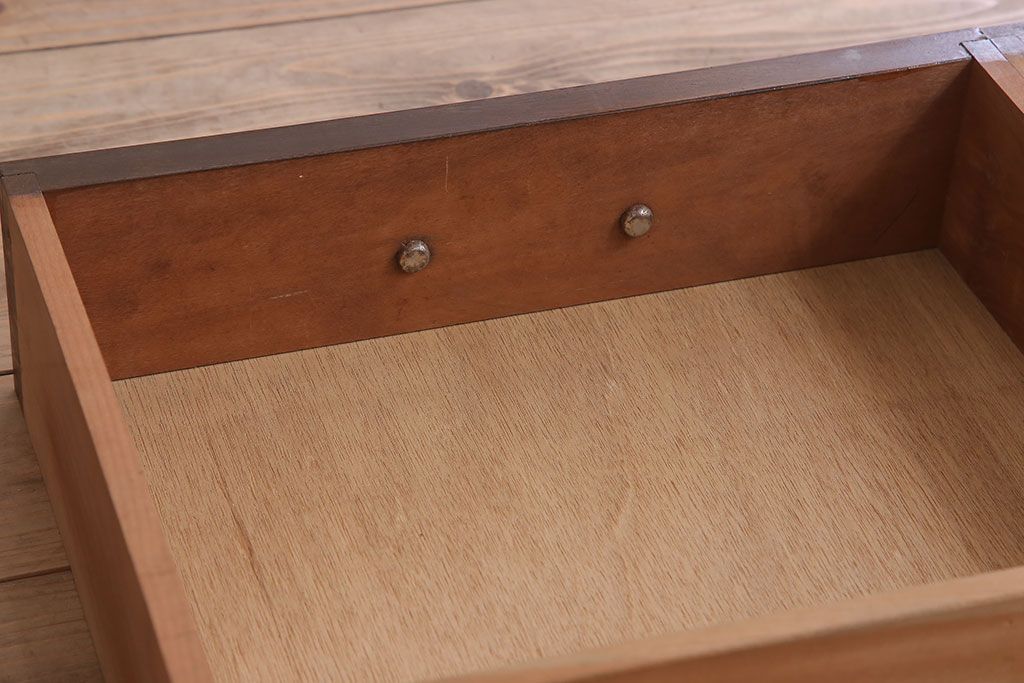 アンティーク家具　樺材製　モールガラス入りアンティーク本箱