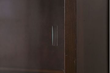 アンティーク家具　樺材製　モールガラス入りアンティーク本箱