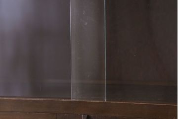 アンティーク家具　樺材製　モールガラス入りアンティーク本箱