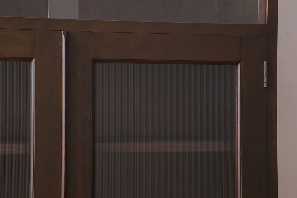 アンティーク家具　樺材製　モールガラス入りアンティーク本箱