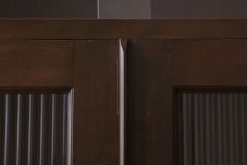 アンティーク家具　樺材製　モールガラス入りアンティーク本箱