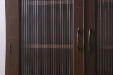 アンティーク家具　樺材製　モールガラス入りアンティーク本箱