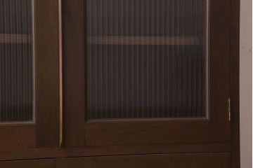 アンティーク家具　樺材製　モールガラス入りアンティーク本箱