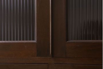 アンティーク家具　樺材製　モールガラス入りアンティーク本箱