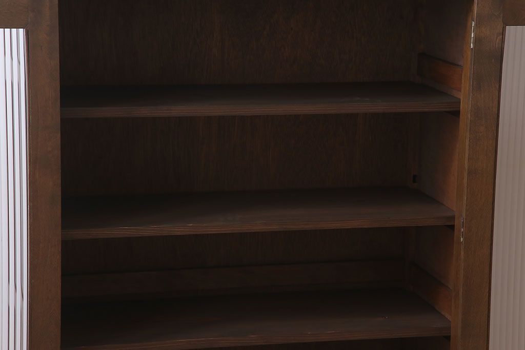 アンティーク家具　樺材製　モールガラス入りアンティーク本箱