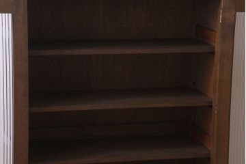 アンティーク家具　樺材製　モールガラス入りアンティーク本箱