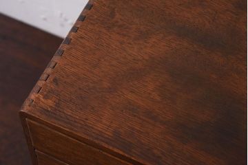 レトロ家具　ナラ材製!レトロかわいいアンティーク小引き出し(3)