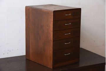 レトロ家具　ナラ材製!レトロかわいいアンティーク小引き出し(3)