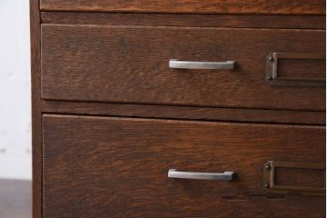 レトロ家具　ナラ材製!レトロかわいいアンティーク小引き出し(3)