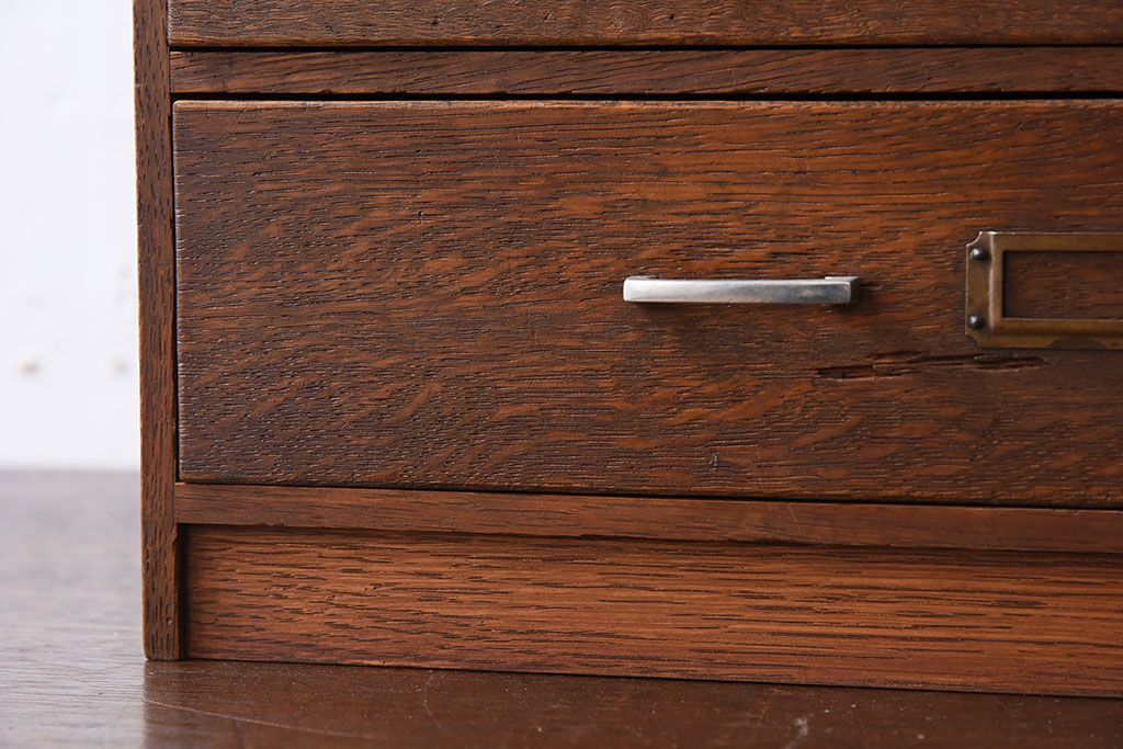 レトロ家具　ナラ材製!レトロかわいいアンティーク小引き出し(3)