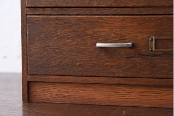 レトロ家具　ナラ材製!レトロかわいいアンティーク小引き出し(3)