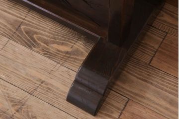 透かし彫り入り!和製アンティークの裏ガラス入り衝立(パーテーション)