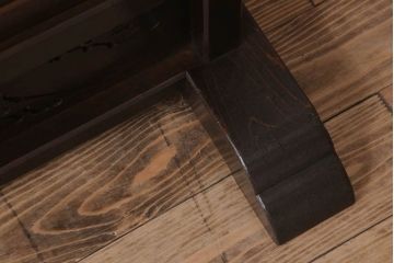 透かし彫り入り!和製アンティークの裏ガラス入り衝立(パーテーション)