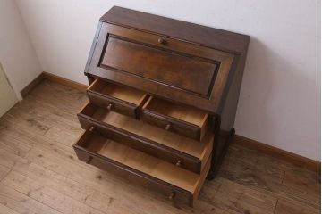 中古美品　松本民芸家具　H型ボールフットビューロー(定価約31万円)
