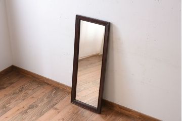 アンティーク雑貨　檜材製　古い木のレトロなアンティーク姿見(ミラー・鏡)